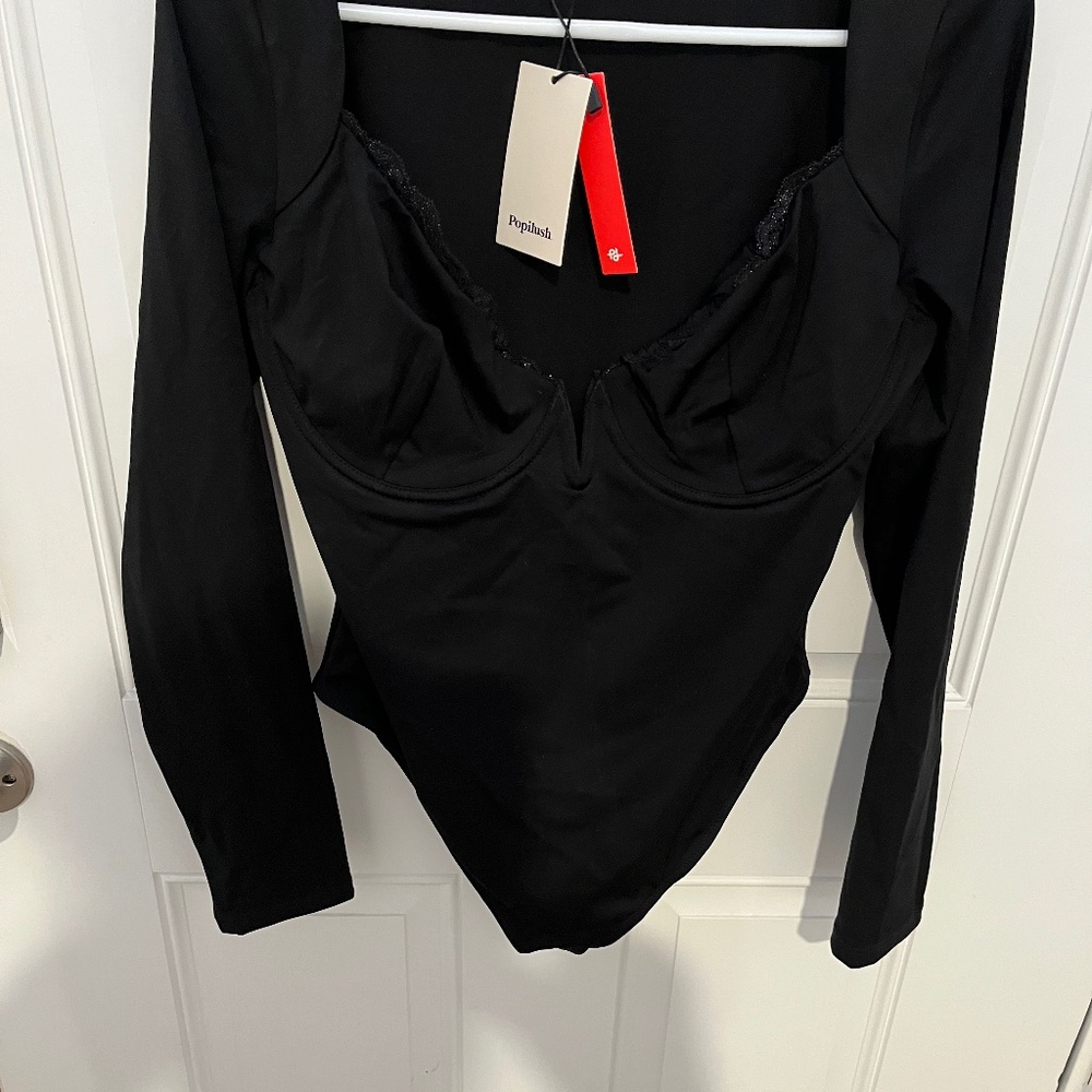 Long Sleeve Black XL Bodysuit